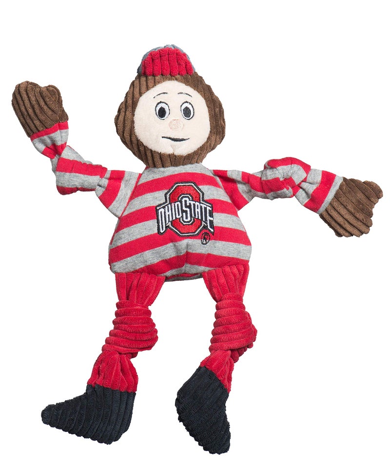 HuggleHounds Knottie Plush Dog Toy - Dog Stuffed Animal Toy, Puppy Toys, Squeaky Dog Toy for Small, Medium & Large Dogs, Durable Plush to Keep Busy, Officially Licensed - Brutus Buckeye, Small - Image 1